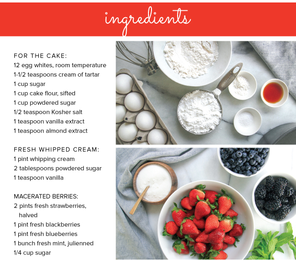 Angel Food Cake with Fresh Cream and Berries