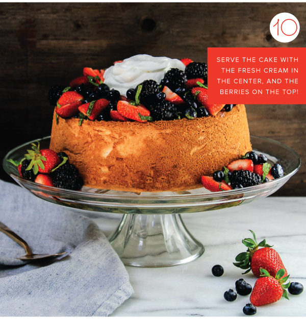 Angel Food Cake with Fresh Cream and Berries