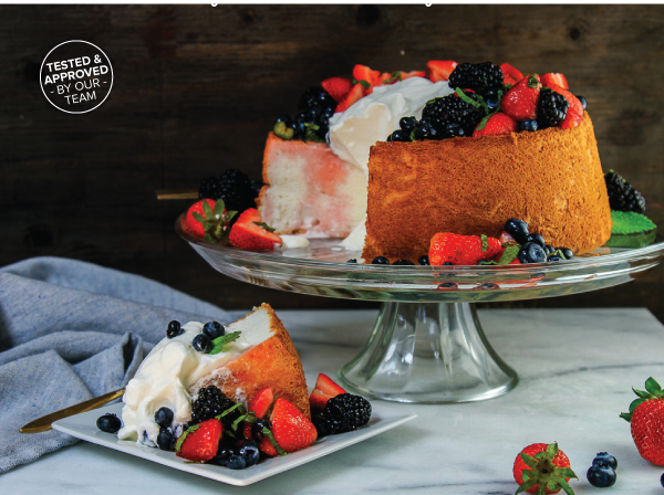 Angel Food Cake with Fresh Cream and Berries