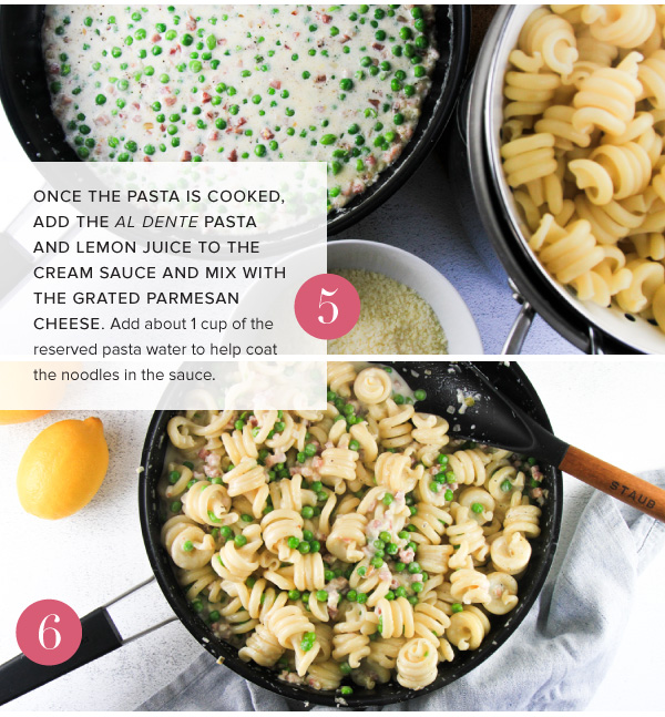Creamy Pasta with Peas and Pancetta
