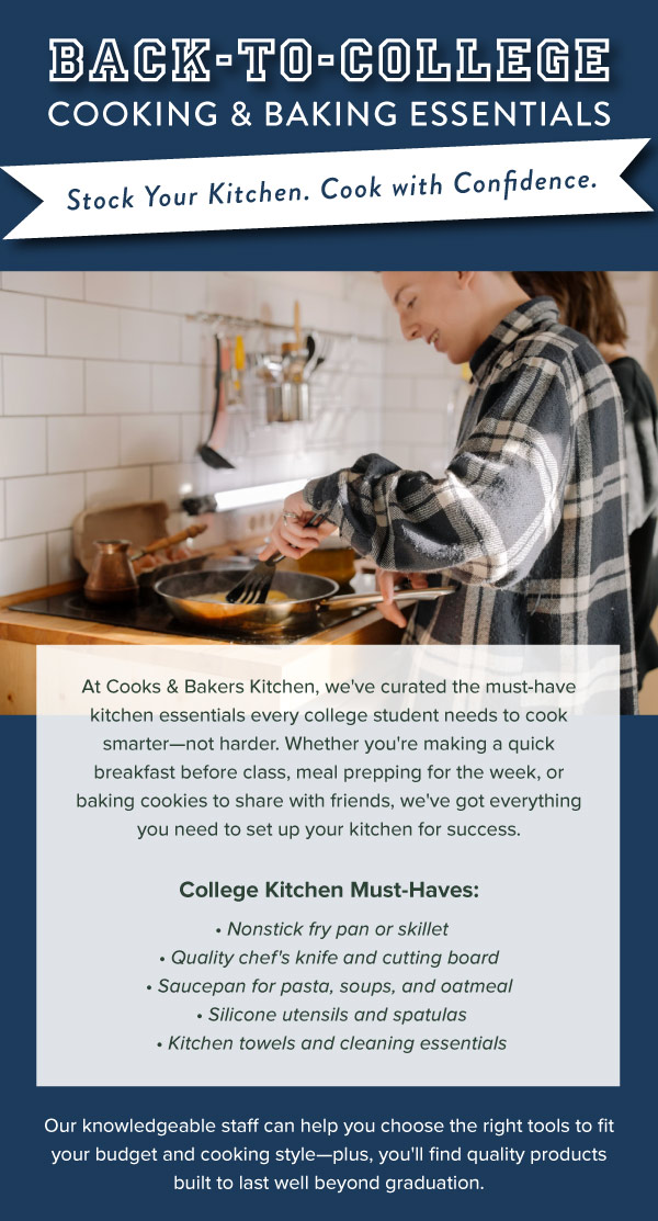 Back To College Cooking and Baking Essentials