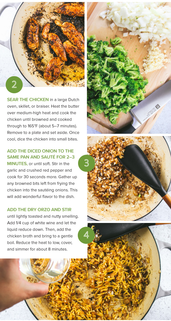 One-Pot Chicken, Broccoli, and Orzo