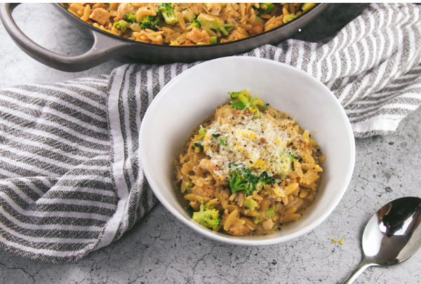 One-Pot Chicken, Broccoli, and Orzo