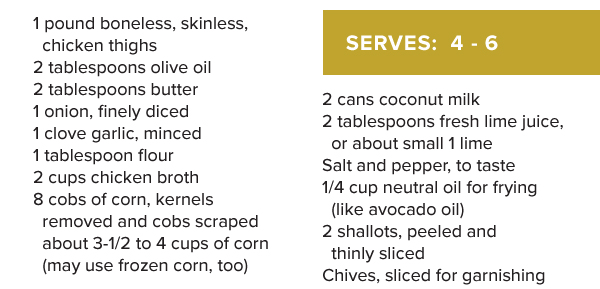 Chicken, Corn and Coconut Soup