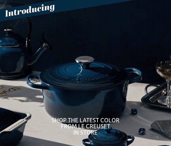 Shop the NEW color NUIT from Le Creuset! In store now.
