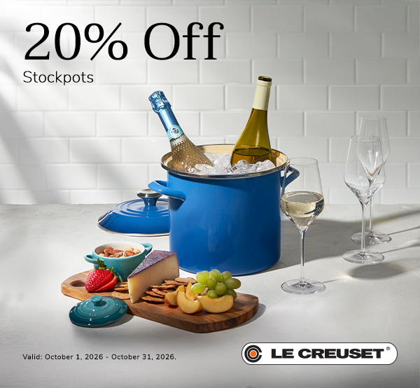 Save 20% on Le Creuset Stock Pots all October!