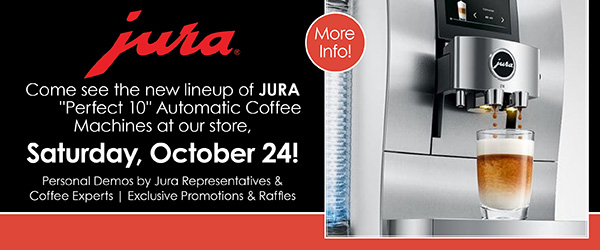 Meet the NEW lineup of Jura coffee machines! Demo on Saturday, October 24.